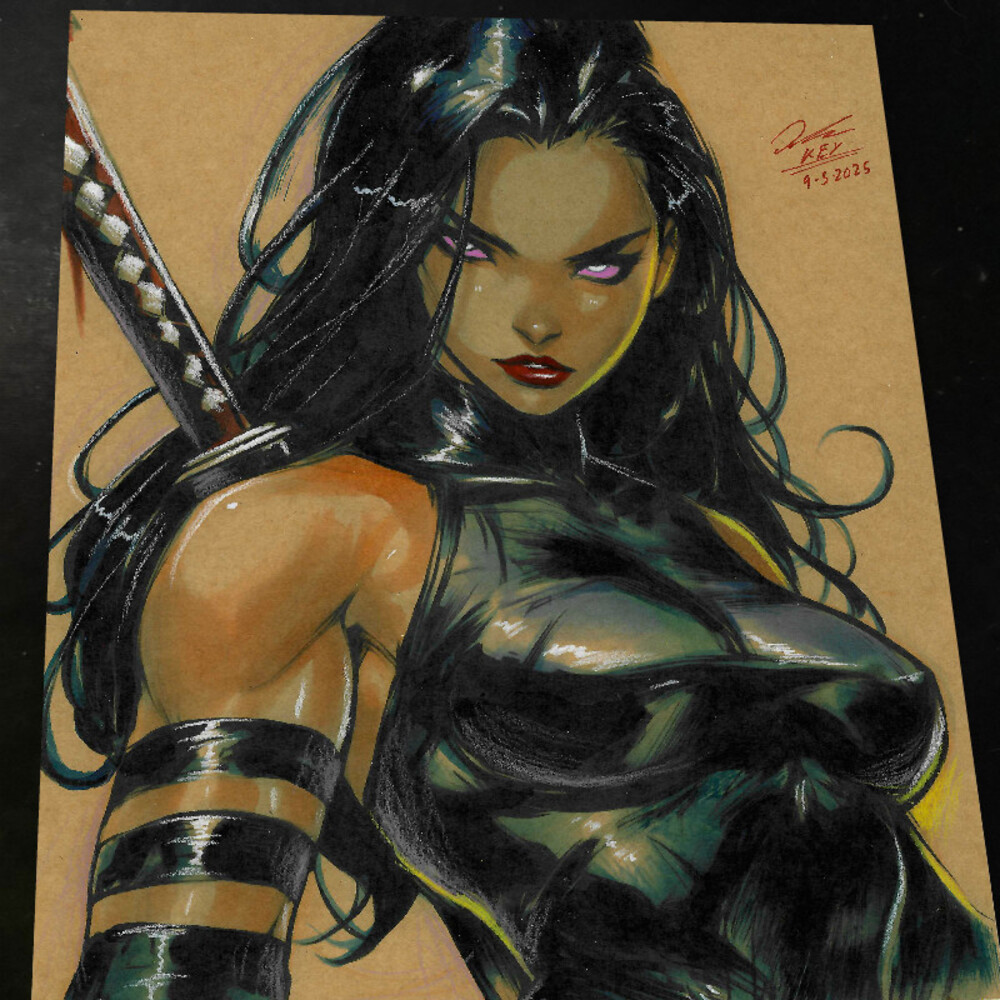 Psylocke Art Print Signed 8.5x11 | Art by Keyeske